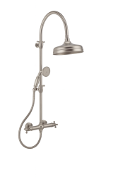 PB Classic coluna de duche clássica com misturadora termostática e chuveiro de teto em aço inoxidável