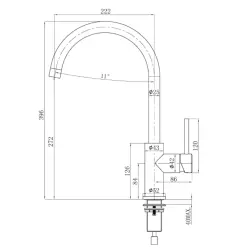 Lorreine Mersey White torneira de cozinha com bica giratória, acabamento branco fosco 1208954607
