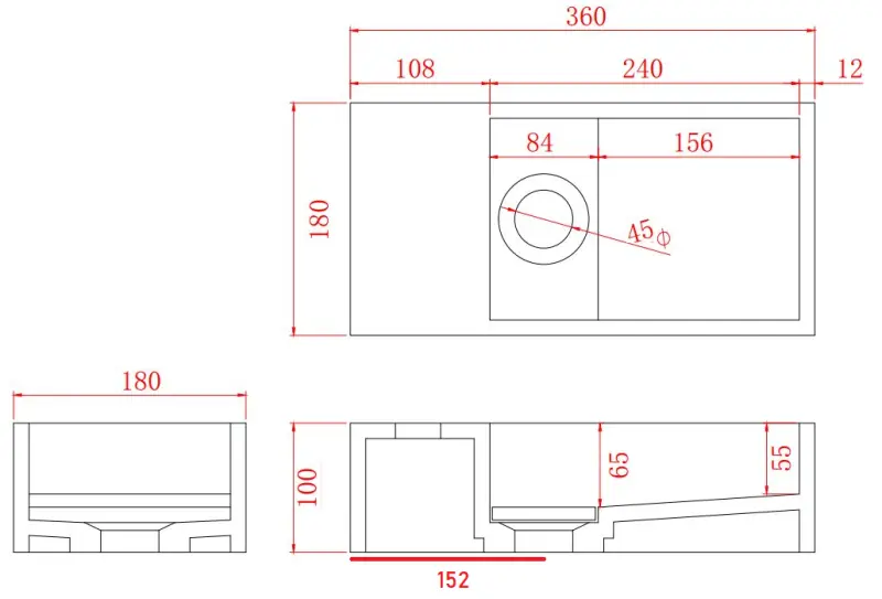 Fonte de superfície sólida Solid-S Marble B36xD18xH10cm mármore preto fosco à esquerda sem furo para torneira 1208954636.