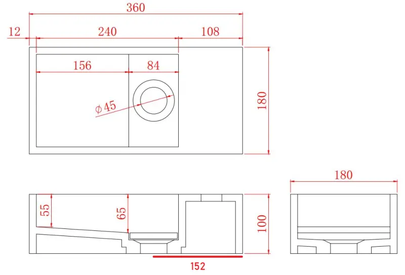Fonte de superfície sólida Solid-S Marble B36xP18xA10cm mármore preto fosco à direita sem furo para torneira 1208954639