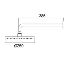 Waterevolution Flow chuveiro de cabeça 250mm com ligação de parede Light Gold