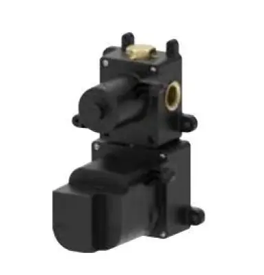 SB AESTHETICS Torneira termostática embutida redonda com 2 saídas / misturador de parada preto fosco 1208954916