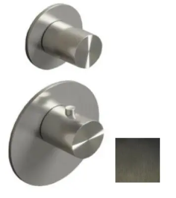 SB 316 ESTÉTICA Round Misturador Termostático Embutido com 2 Saídas / Válvula de Desvio e Fechamento PVD Metal Escovado 1208954918