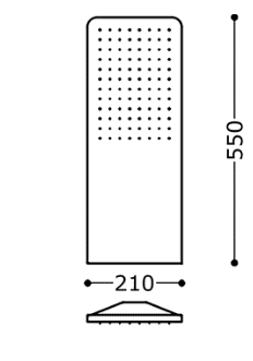 Chuveiro de Cabeça Tres Parede 21x55 cm Cantos Redondos Branco Fosco 29990307BM