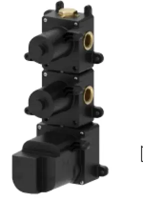 SB 316 ESTÉTICA Válvula de termostato embutida redonda com 4 saídas / 2x válvula de desvio em aço inoxidável completo 1208954956