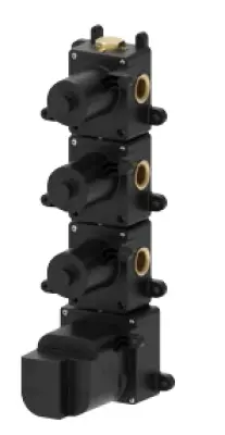 SB 316 ESTÉTICA Torneira termostática embutida redonda com 3 saídas/ 3x válvula de fechamento PVD cobre escovado 1208954965