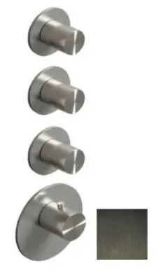 SB 316 ESTÉTICA Misturador termostático embutido com 3 saídas/ 3x válvula de fechamento PVD metal escovado 1208954967