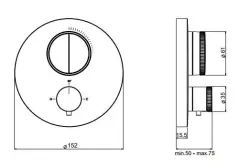 Mistura termostática embutida SB Push Round com comutador de botão de pressão e regulador de volume, acabamento branco fosco 1208955067