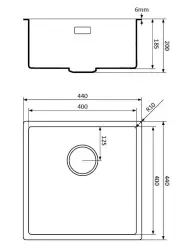 Lorreine 40WQ-FU Pía de Quartzo Branco 40x40cm instalação inferior plana branca com válvula cesta branca 1208955079