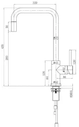 Lorreine Spey torneira de cozinha completa em aço inoxidável com bica extensível e giratória 1208955086