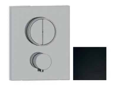 SB Push Square Embutida Misturadora Termostática com Comutador de Botão de Pressão e Controle de Volume Preto Fosco 1208955126