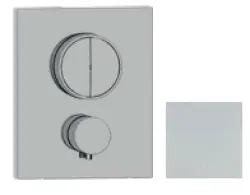 SB Push Square Torneira termostática embutida com desviador de botão de pressão e regulador de volume fosco branco 1208955127