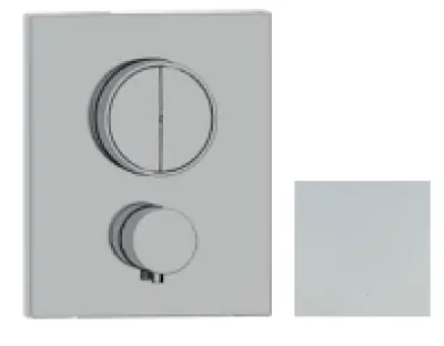 SB Push Square Torneira termostática embutida com desviador de botão de pressão e regulador de volume fosco branco 1208955127