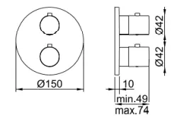 SB Universale Round Embutida misturadora termostática com 2 saídas cromo 1208955162