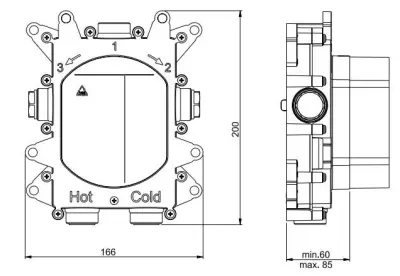 SB Universale Round Termostato Embutido com 2 Saídas Branco Fosco 1208955165