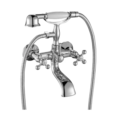 Aquadesign Marseille torneira clássica para banheira com botões em bronze, incluindo chuveiro de mão