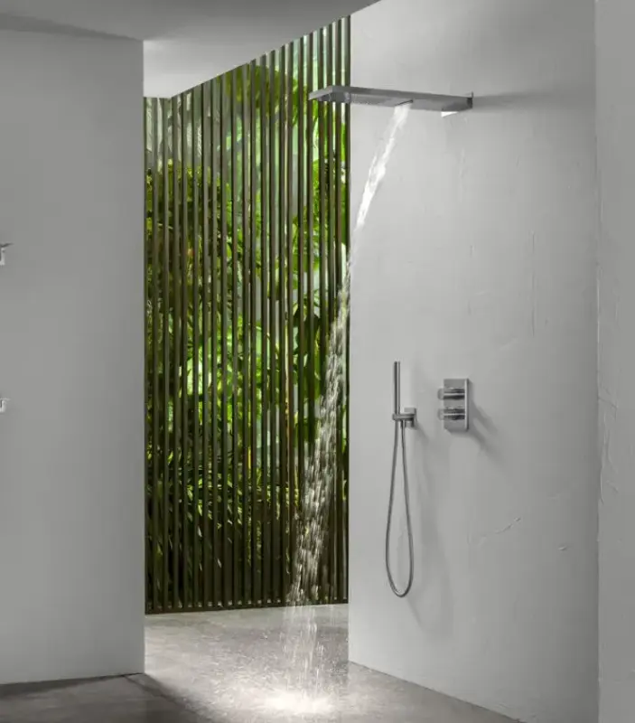SB Square 316 Rain Shower with Wall Mount and Waterfall Shower PVD Copper 1208955330