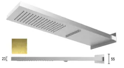 SB Square 316 Chuveiro de Teto com Ligação à Parede e Cachoeira Dourado PVD 1208955331