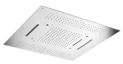 SB Square embutido Chuveiro de Teto com 4 tipos de jato e iluminação de cromoterapia, totalmente em aço inoxidável 1208955384