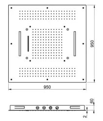 SB Square embutido Chuveiro de Teto com 4 Tipos de Jato e Iluminação de Cromoterapia, preto fosco 1208955385