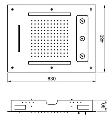 SB Spin Tentação Cromoterapia Chuveiro de Teto Embutido PVD Cobre 1208955418
