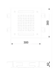 SB Easy Chuveiro embutido 30x30cm Preto Fosco com iluminação 1208955439