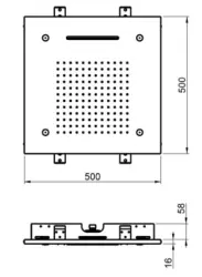 SB Cromoterapia Chuveiro Embutido com 3 Tipos de Jato 50x50 cm Branco Fosco 1208955446