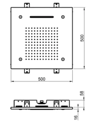 SB Cromoterapia Chuveiro Embutido com 3 Tipos de Jato 50x50 cm Branco Fosco 1208955446
