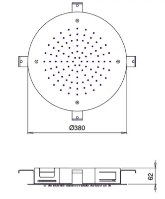SB Round Cromoterapia Chuveiro de Teto Embutido PVD Ouro 1208955473