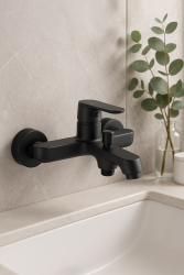 Torneira misturadora para banheira Aquadesign Tours, acabamento preto mate