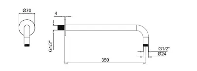 Conjunto de Chuveiro SB Round, aço inoxidável escovado 316, embutido completo