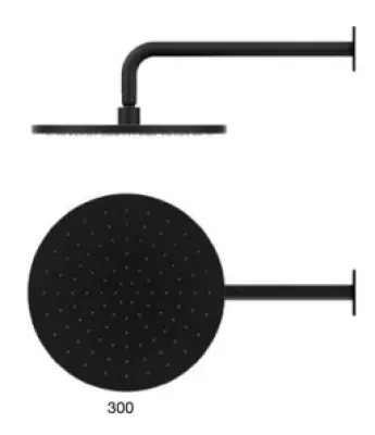 SB Round Chuveiro de Teto de Latão 30 cm Preto Fosco 1208955622