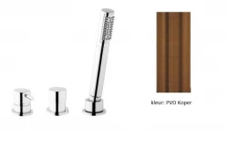 Waterevolution Flow Misturador de Banheira de 3 Furos para Montagem na Borda do Banho PVD Cobre Escovado T138SBCPE
