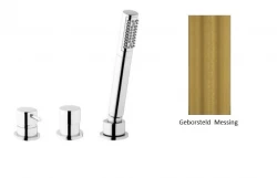 Waterevolution Flow Misturador de Banho de 3 Furos para Montagem na Borda da Banheira Latão Escovado Natural T138SBLE