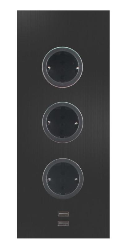 Indux Corner Coluna de energia com 3 tomadas, terra e carregador duplo USB-A&amp;C Preto 1208955899