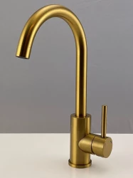 Quadri York misturador de cozinha PVD dourado fosco com bica giratória 1208955905
