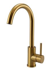 Quadri York misturador de cozinha PVD dourado fosco com bica giratória 1208955905