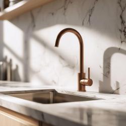 Quadri York torneira de cozinha PVD cobre escovado com bica giratória 1208955906