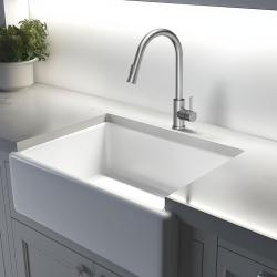 Quadri Leeds misturador de cozinha com ducha retrátil de 2 funções em aço escovado 1208955909