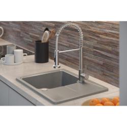Quadri Derby misturador de cozinha com bica flexível e ducha com 2 tipos de jato em aço inoxidável 1208955916