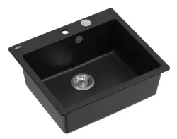 Quadri Sheffield pia embutida de granito preto 57x50cm com furo para torneira 1208956075