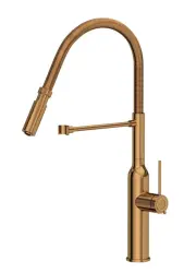 Quadri Stamford torneira de cozinha alta com bica flexível PVD cobre escovado 1208956078