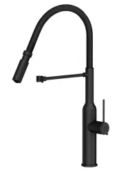 Quadri Stamford torneira de cozinha alta com bica flexível preto fosco 1208956079