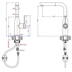 Misturador de cozinha Quadri Stamford dourado com bica removível 1208956084