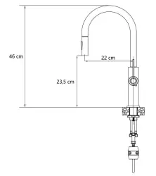 Quadri Retford misturador de cozinha em aço inoxidável com bica removível e função de spray 1208956088