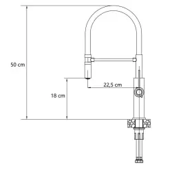 Quadri Retford misturador de cozinha preto fosco com bica flexível preta 1208956090