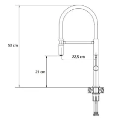 Misturador de cozinha Quadri Brighton preto fosco com bica flexível preta 1208956103