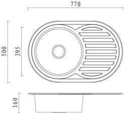 Aquadesign Basic pia de aço inoxidável com escorredor reversível 77x50cm montagem 1208956287