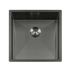 Lorreine 42WT-GunMetal bancada de trabalho pia de aço inoxidável GunMetal 42x42cm para embutir em cerâmica ou pedra natural