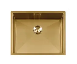 Lorreine 52WT-Gold bancada de trabalho pia de aço inoxidável dourada 52x42cm para instalação em cerâmica ou pedra natural